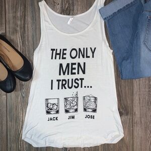 White Graphic Soft Tank